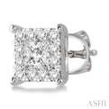 3/4 Ctw Lovebright Diamond Earrings in 14K White Gold