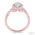 3/4 Ctw Marquise Shape Diamond Lovebright Ring in 14K Rose Gold