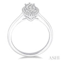 1/2 Ctw Marquise Shape Diamond Lovebright Ring in 14K White Gold