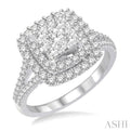 1 1/6 Ctw Diamond Lovebright Ring in 14K White Gold