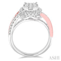 7/8 Ctw Diamond Lovebright Ring in 14K White and Rose Gold