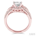 3/8 Ctw Diamond Semi-mount Engagement Ring in 14K Rose Gold