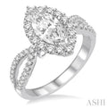 5/8 Ctw Diamond Semi-mount Engagement Ring in 14K White Gold