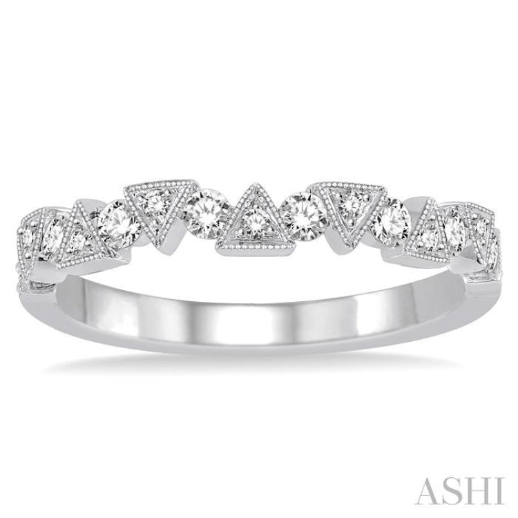 3/8 Ctw Round CUT Diamond Stack Band in 14K White Gold