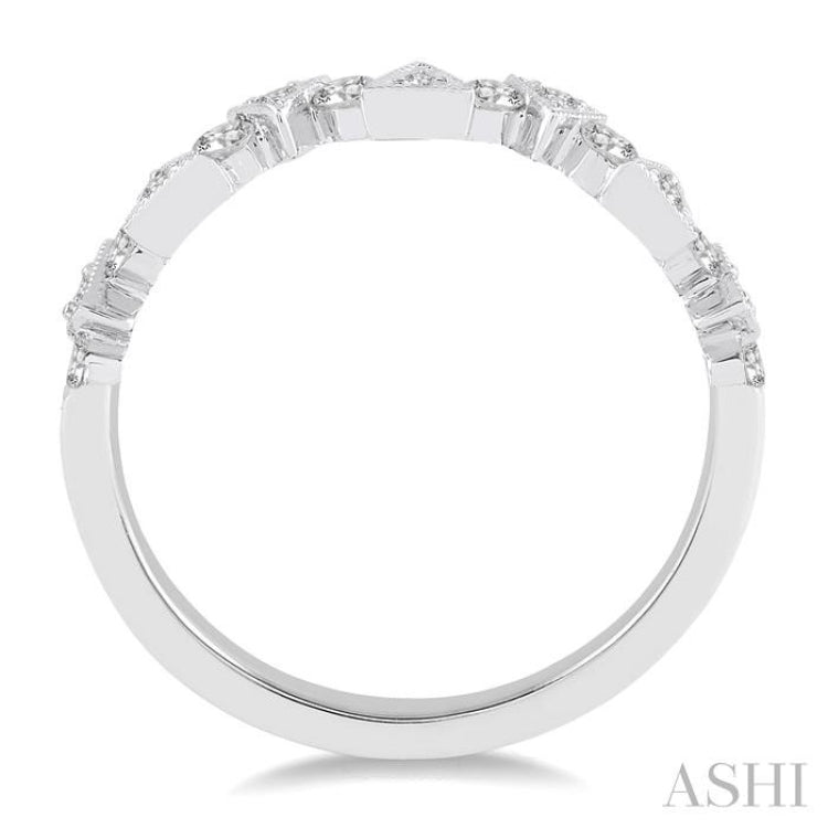 3/8 Ctw Round CUT Diamond Stack Band in 14K White Gold