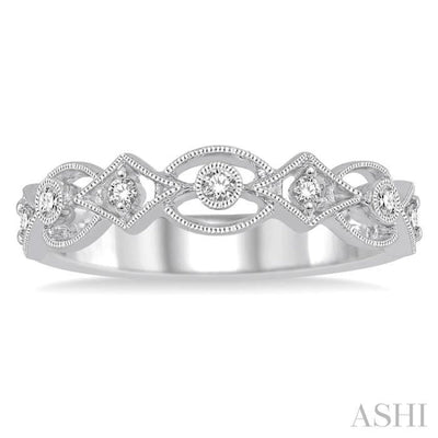 1/10 Ctw Round Cut Diamond Stack Band in 14K White Gold