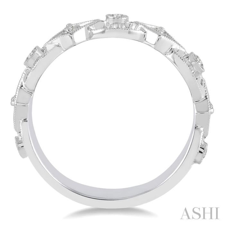 1/10 Ctw Round Cut Diamond Stack Band in 14K White Gold