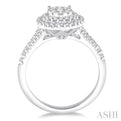 7/8 Ctw Diamond Lovebright Ring in 14K White Gold