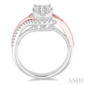 3/4 Ctw Diamond Lovebright Ring in 14K White and Rose Gold