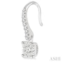 3/4 Ctw Square Shape Diamond Lovebright Earrings in 14K White Gold