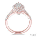 3/4 Ctw Marquise Shape Lovebright Diamond Ring in 14K Rose and White Gold