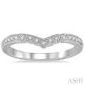 1/8 Ctw Round Cut Diamond Wedding Band in 14K White Gold