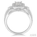 3/4 Ctw Diamond Octagon Shape Lovebright Ring in 14K White Gold
