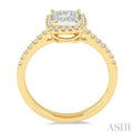 1/2 Ctw Square Shape Diamond Lovebright Ring in 14K Yellow and White Gold