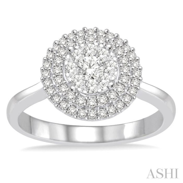 3/4 Ctw Diamond Lovebright Ring in 14K White Gold