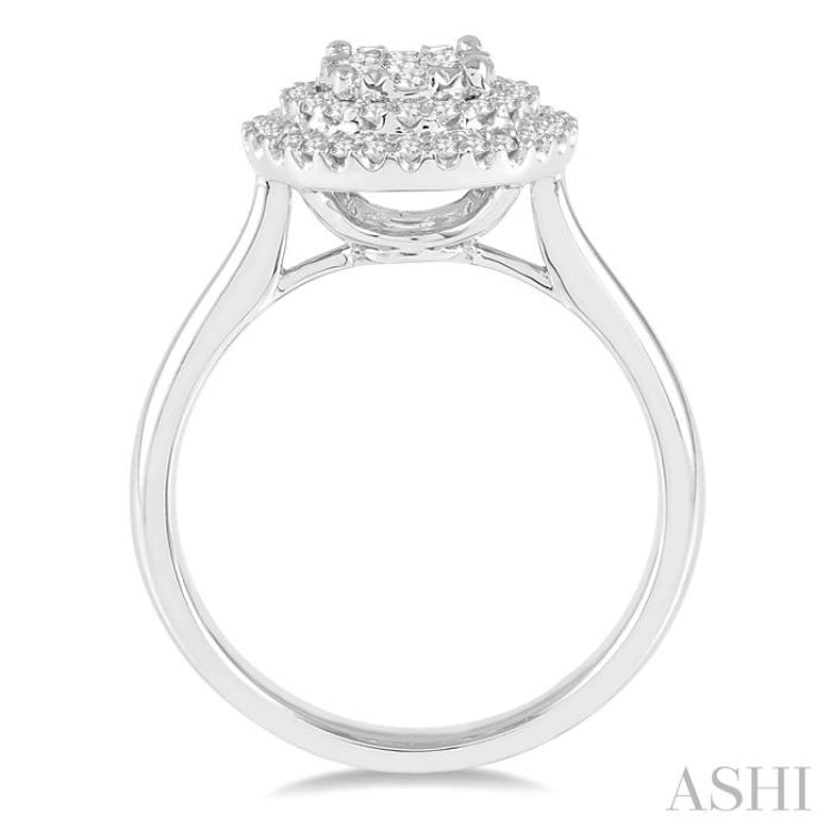 3/4 Ctw Diamond Lovebright Ring in 14K White Gold
