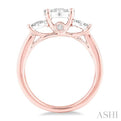 1 Ctw Lovebright Round Cut Diamond Ring in 14K Rose and White Gold