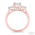 1 Ctw Lovebright Round Cut Diamond Ring in 14K Rose and White Gold