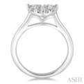 3/4 Ctw Round Cut Diamond Heart Shape Lovebright Ring in 14K White Gold