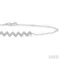 1/5 Ctw Zig-Zag Round Cut Diamond Link Chain Bracelet in 10K White Gold