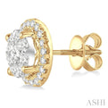 1 1/2 Ctw Lovebright Round Cut Diamond Earrings in 14K Yellow and White Gold