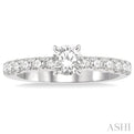 1/2 Ctw Round Cut Diamond Semi-Mount Engagement Ring in 14K White Gold