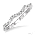 1/5 Ctw Wave Lattice Round Cut Diamond Wedding Band in 14K White Gold