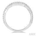 1/5 Ctw Wave Lattice Round Cut Diamond Wedding Band in 14K White Gold