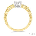 1/3 Ctw Oval Shape Accentuated Shank Lovebright Diamond Cluster Ring in 14K Yellow and White Gold