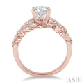 1/6 Ctw Diamond Semi-Mount Engagement Ring in 14K Rose Gold