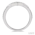1/6 Ctw Arched Center Round Cut Diamond Wedding Band in 14K White Gold
