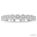 1/10 Ctw Square & Rhombus Mount Round Cut Diamond Stackable Band in 14K White Gold