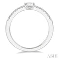 1/3 Ctw Octagon Shape & Round Cut Diamond East West Ring in 14K White Gold