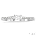 1/3 Ctw Oval Cut & Round Cut Diamond East West Ring in 14K White Gold