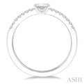 1/3 Ctw Oval Cut & Round Cut Diamond East West Ring in 14K White Gold
