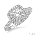 1/4 Ctw Round Cut Semi-Mount Diamond Engagement Ring in 14K White Gold