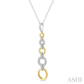 1/4 ctw Round Cut Diamond Two Tone Ringlet Link Pendant With Chain in 14K White and Yellow Gold