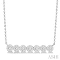 1/2 ctw Circular Mount Bar Lovebright Round Cut Diamond Necklace in 14K White Gold