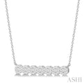1/2 ctw Circular Mount Bar Lovebright Round Cut Diamond Necklace in 14K White Gold