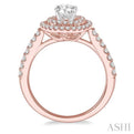 5/8 Ctw Semi-Mount Round Cut Diamond Engagement Ring in 14K Rose and White Gold