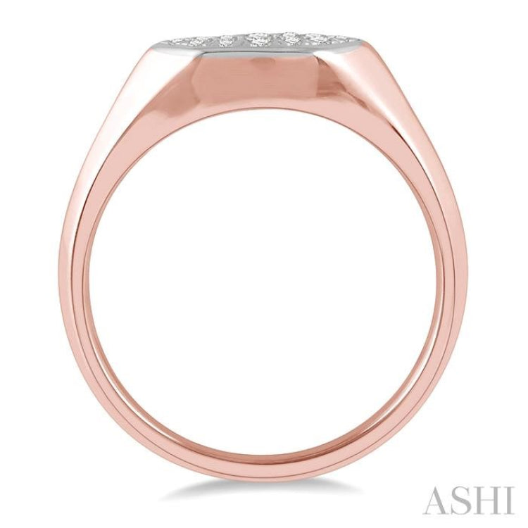 1/4 ctw Marquise Shape Lovebright Round Cut Diamond Ring in 14K Rose and White Gold