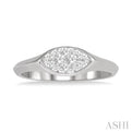 1/5 ctw Marquise Shape Lovebright Round Cut Diamond Ring in 14K White Gold