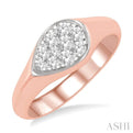 1/3 ctw Pear Shape Lovebright Diamond Ring in 14K Rose and White Gold