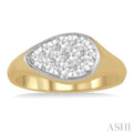 1/2 ctw Pear Shape Lovebright Diamond Ring in 14K Yellow and White Gold