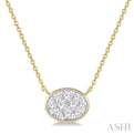 1/3 Ctw Oval Shape Lovebright Diamond Necklace in 14K Yellow and White Gold