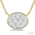 1/3 Ctw Oval Shape Lovebright Diamond Necklace in 14K Yellow and White Gold