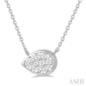 1/4 Ctw Pear Shape Lovebright Diamond Necklace in 14K White Gold