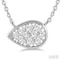 1/4 Ctw Pear Shape Lovebright Diamond Necklace in 14K White Gold
