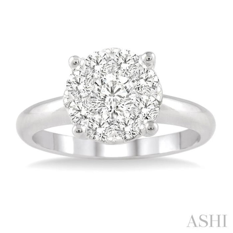 1 ctw Lovebright Round Cut Diamond Bridal Ring in 14K White Gold