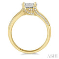 5/8 ctw Embraced Mount Lovebright Round Cut Diamond Ring in 14K Yellow and White Gold
